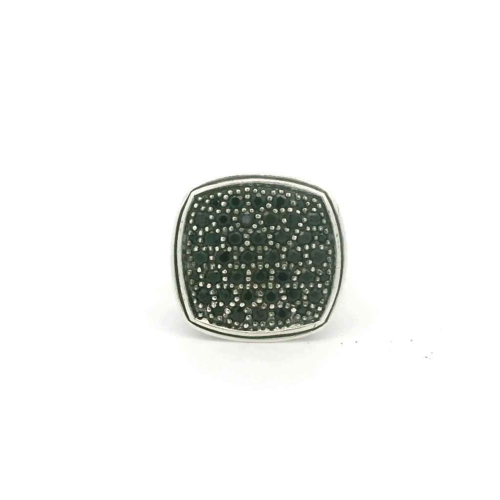 John Hardy Sterling Silver Black Diamond Cluster Ring - Size 7
